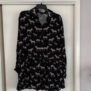 Black Zebra Print Dress